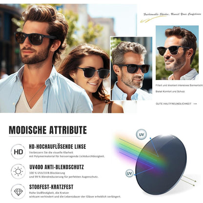 Polarisierte Sonnenbrille UV400 Schutz Herren Damen Schwarz