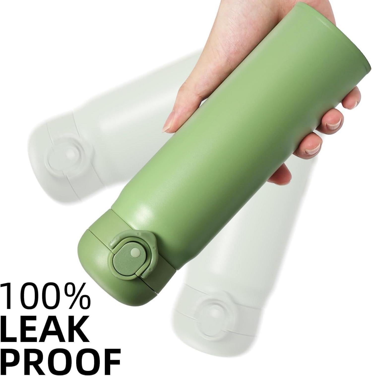 Edelstahl Thermosflasche 500ml Isolierflasche Kalt Warm Auslaufsicher Green