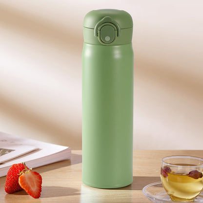 Edelstahl Thermosflasche 500ml Isolierflasche Kalt Warm Auslaufsicher Green
