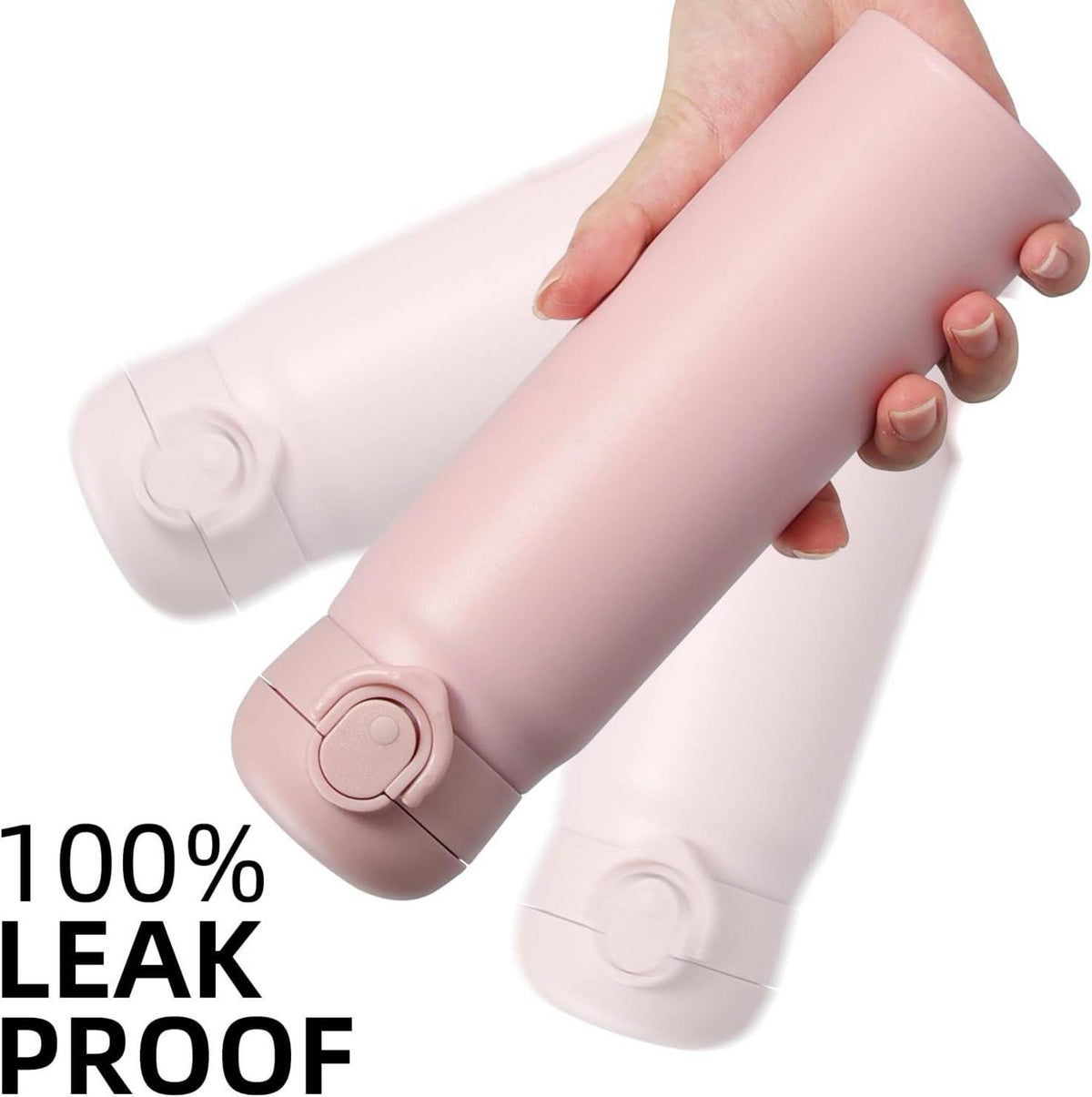 Thermosflasche 500ml Edelstahl Isolierflasche Auslaufsicher Warm Kalt Rosa
