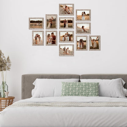 Bilderrahmen Set 15x20 cm Beige Holzmaserung Fotorahmen