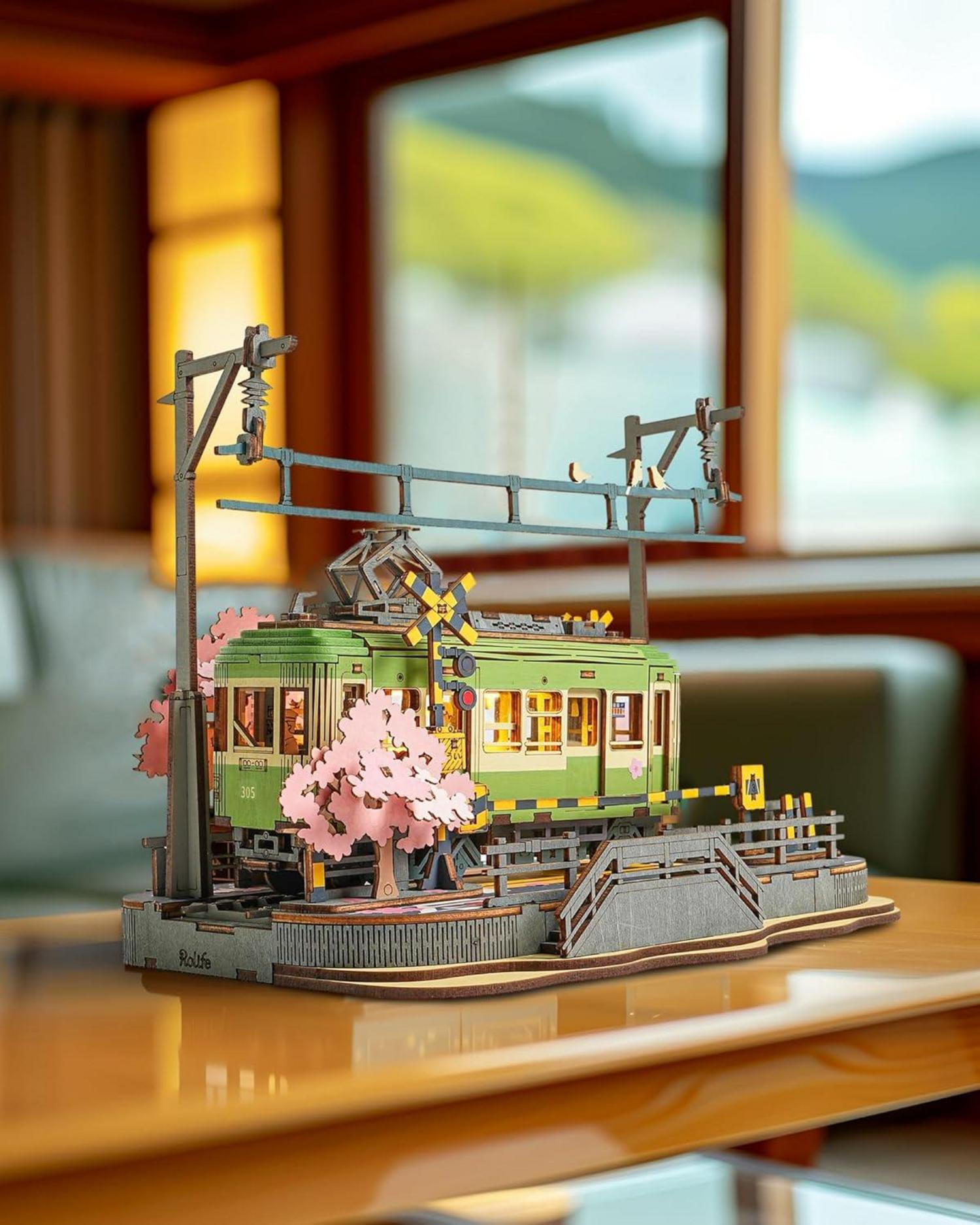 Rolife 3D Puzzle Sakura Reise Holzmodell mit LED Wohndeko