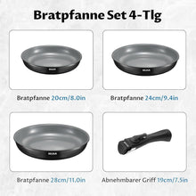Pfannenset mit abnehmbarem Griff, Keramikbeschichtung, alle