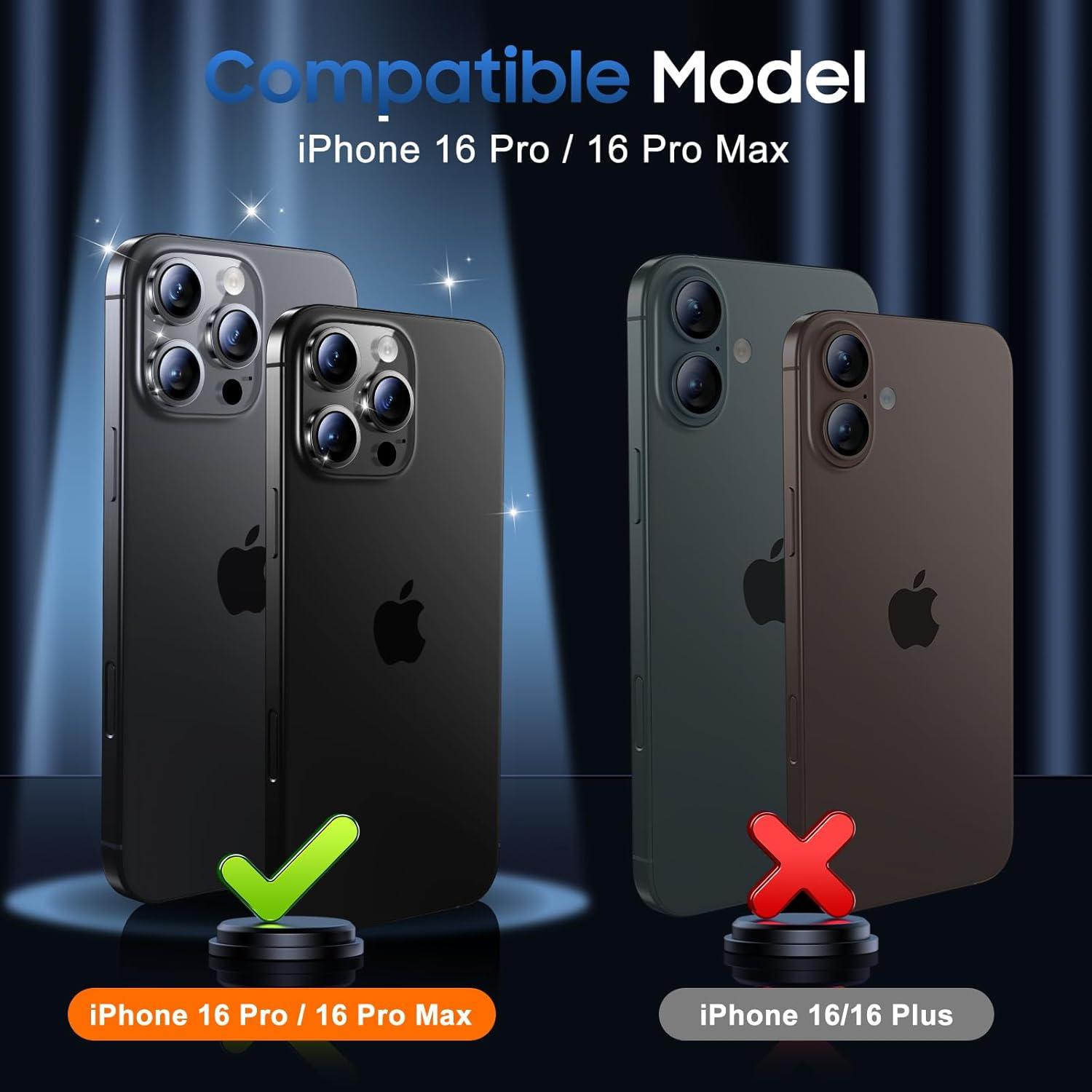 Kameraschutz für iPhone 16 Pro Max - Ultra-Klar 9H Härte - 3 Stück