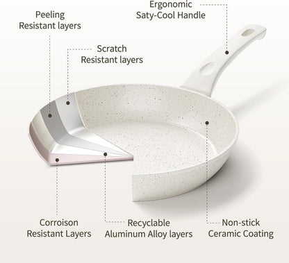 Innerwell Keramik Bratpfannen-Set 20/24/28cm mit Deckel, Antihaft, Induktion