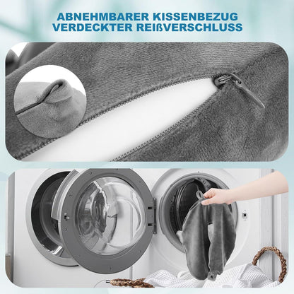 Aufblasbares Reisekissen mit Zubehör – Grau