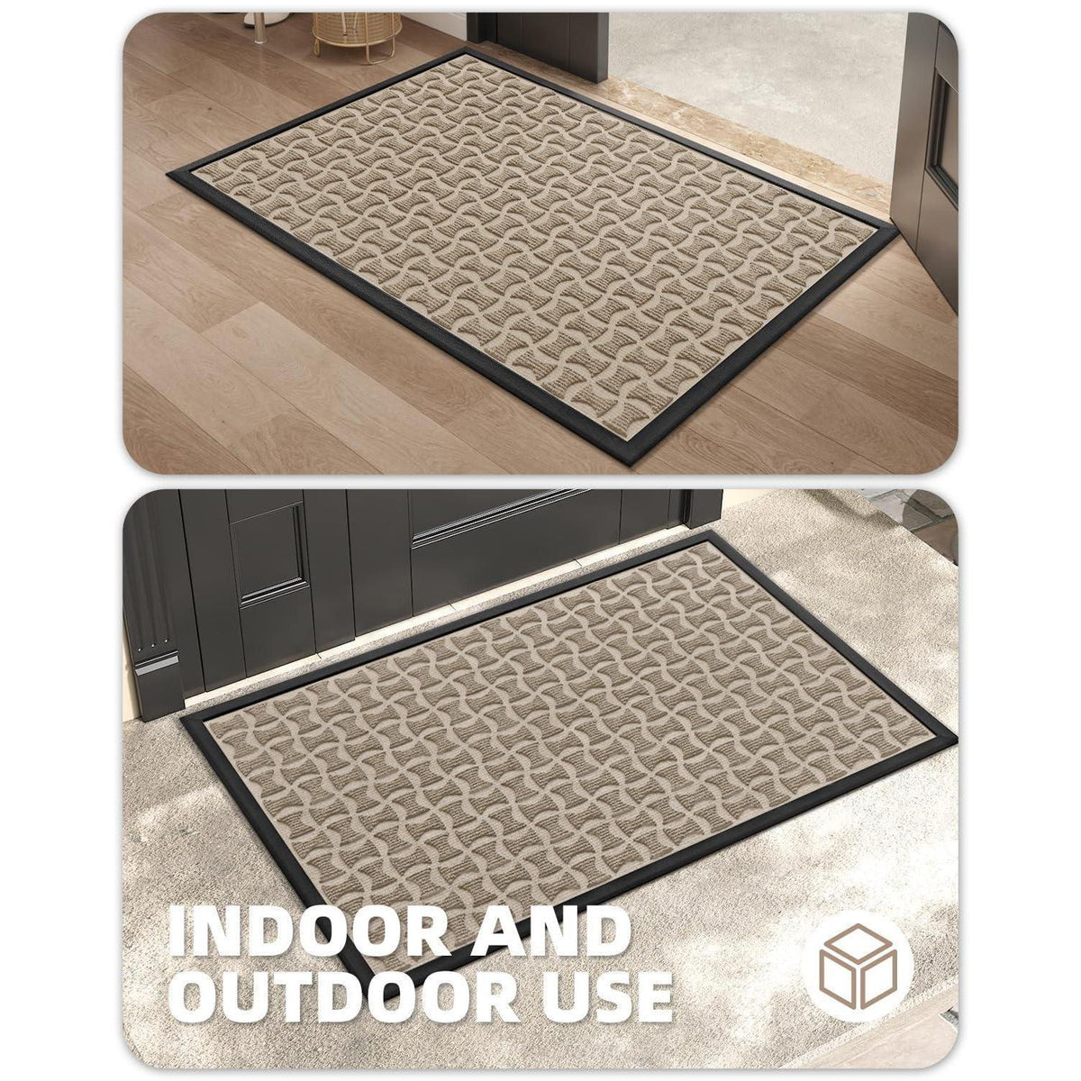G rutschfeste Fußmatte Outdoor – Schmutzfangmatte Khaki 92x152cm