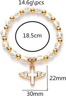 Armband Damen Kreuzanhänger Elastisch Geschenk Muttertag