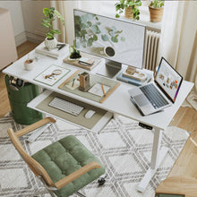 Höhenverstellbarer Schreibtisch mit Tastaturablage 140x60 cm