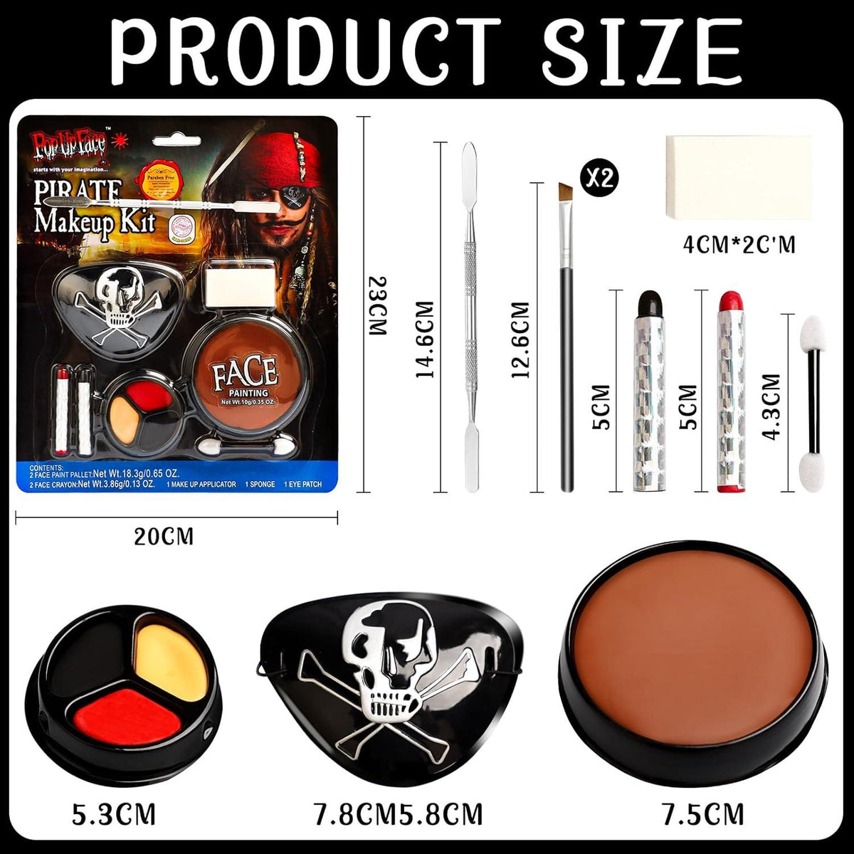 Halloween Schminke Piraten Make-up Set für Kinder und