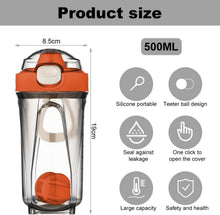 Protein Shaker 500ml Mixerball auslaufsicher Fitness orange