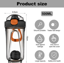 Protein Shaker 500ml mit Mixerball, auslaufsicherem Deckel