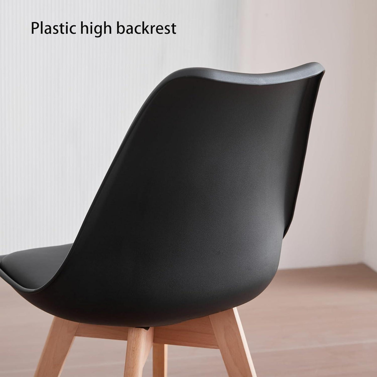 2er-Set Esszimmerstühle Nordic Schwarz – Massivholz Buche