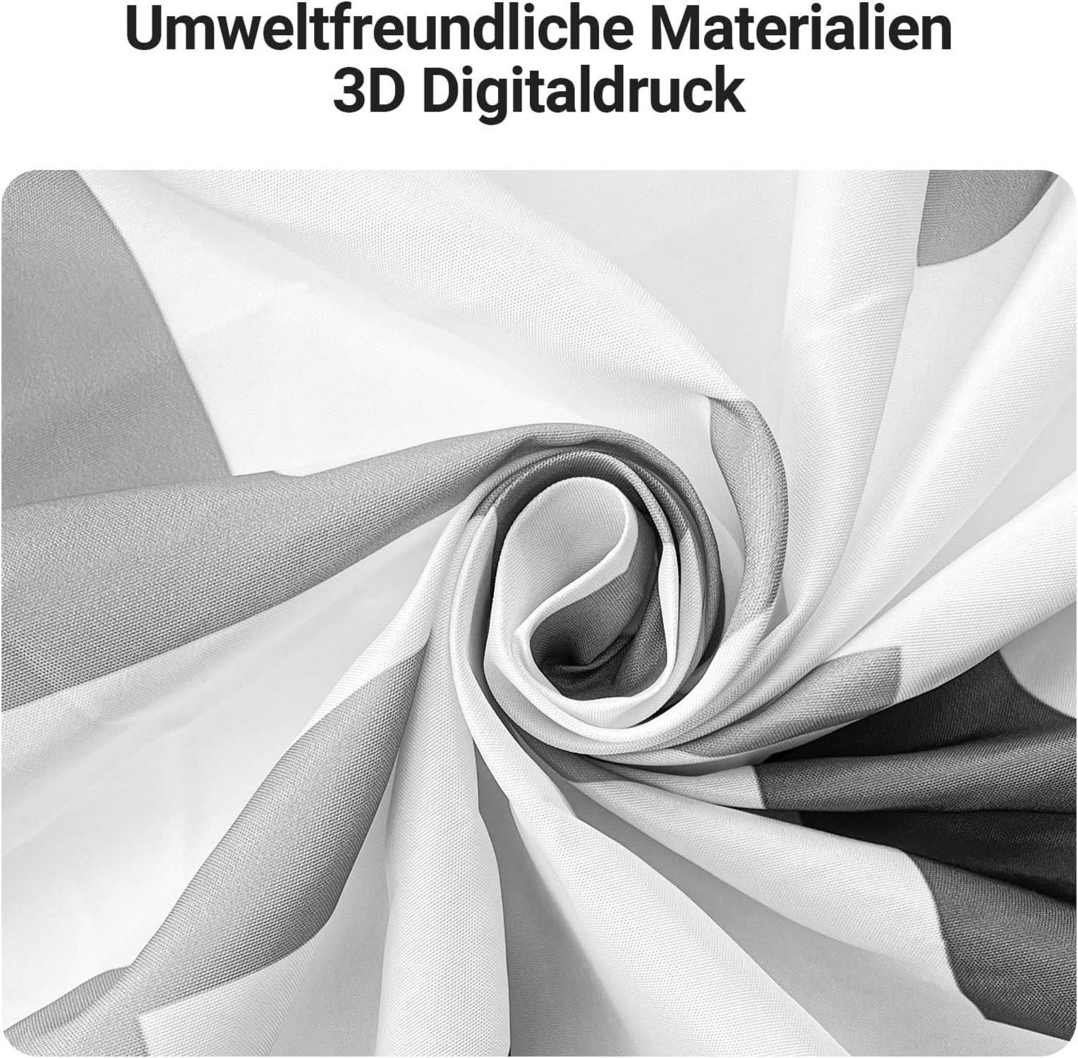 Antischimmel Duschvorhang Blockmuster Textil 180x160cm