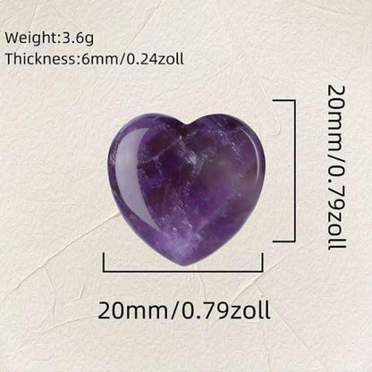 Kristall Herz Edelsteine Set 7 Stück Amethyst Rosenquarz