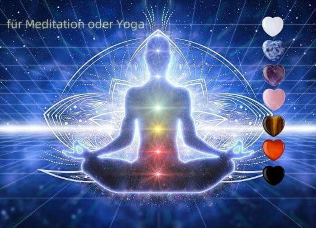 7er Herz Kristall Naturstein Edelsteine Set Chakra Meditation Energie