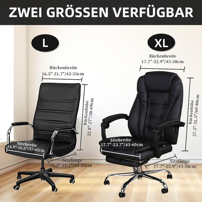 Samt Bürostuhlbezug mit Armlehne, X-Large Schwarz