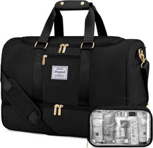 Sporttasche LOVEVOOK Damen Weekender Reisetasche 40L Schwarz