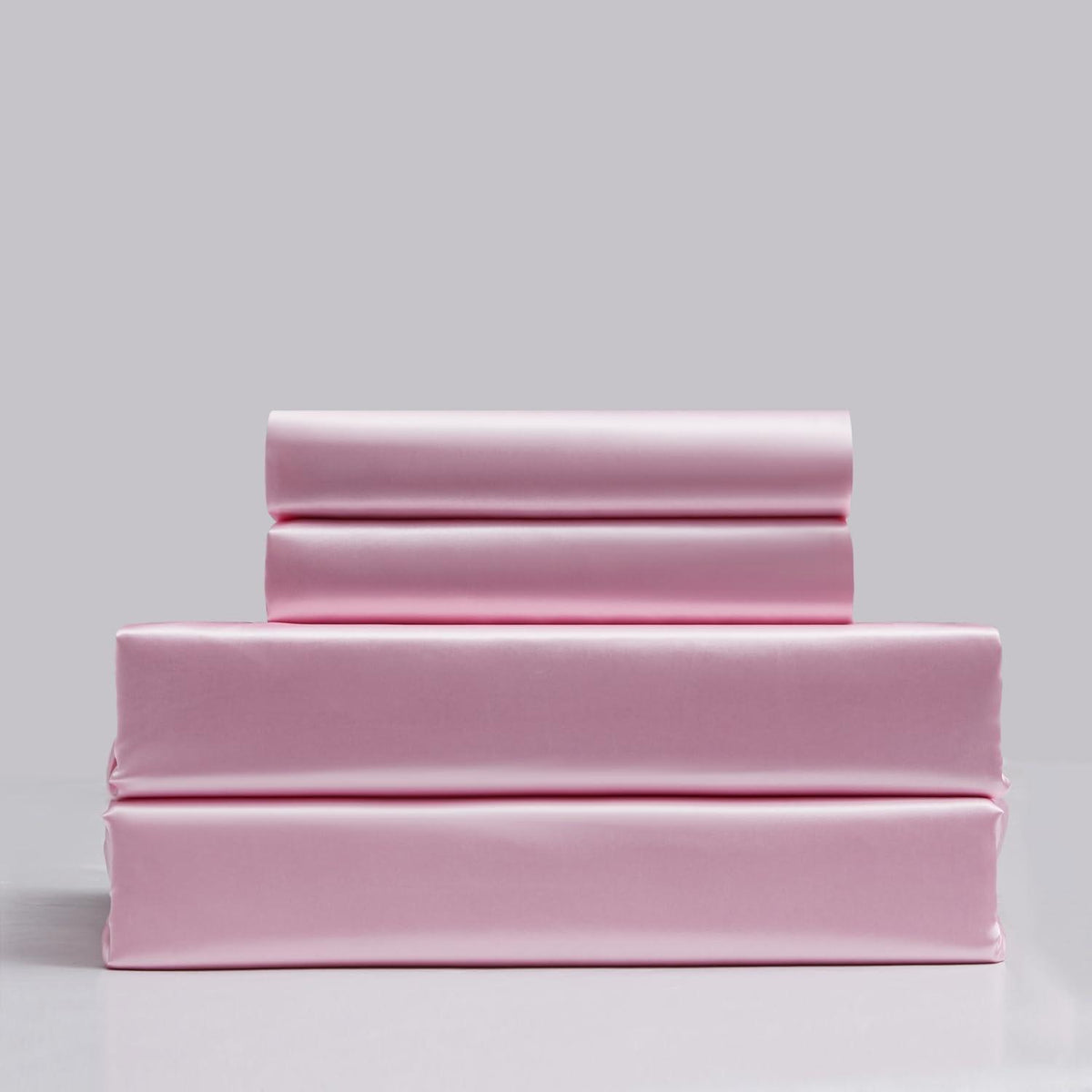 Satin Bettwäsche Set Rosa 135x200cm - 4-teilig, Glänzend & Weich