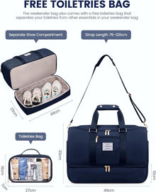 Sporttasche Damen LOVEVOOK Reisetasche Weekender Blau
