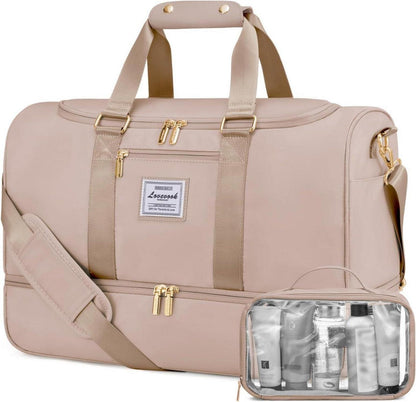Sporttasche Damen LOVEVOOK Strandtasche Wasserdicht Sandfarben