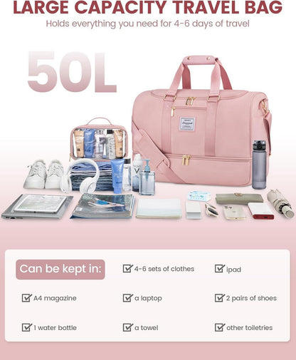 Große LOVEVOOK Reisetasche 50L Sporttasche mit