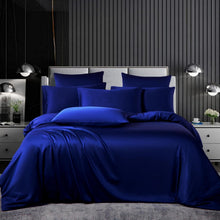 Satin Bettwäsche Set 200x200cm Blau – 3-teilig, Luxus & Weich
