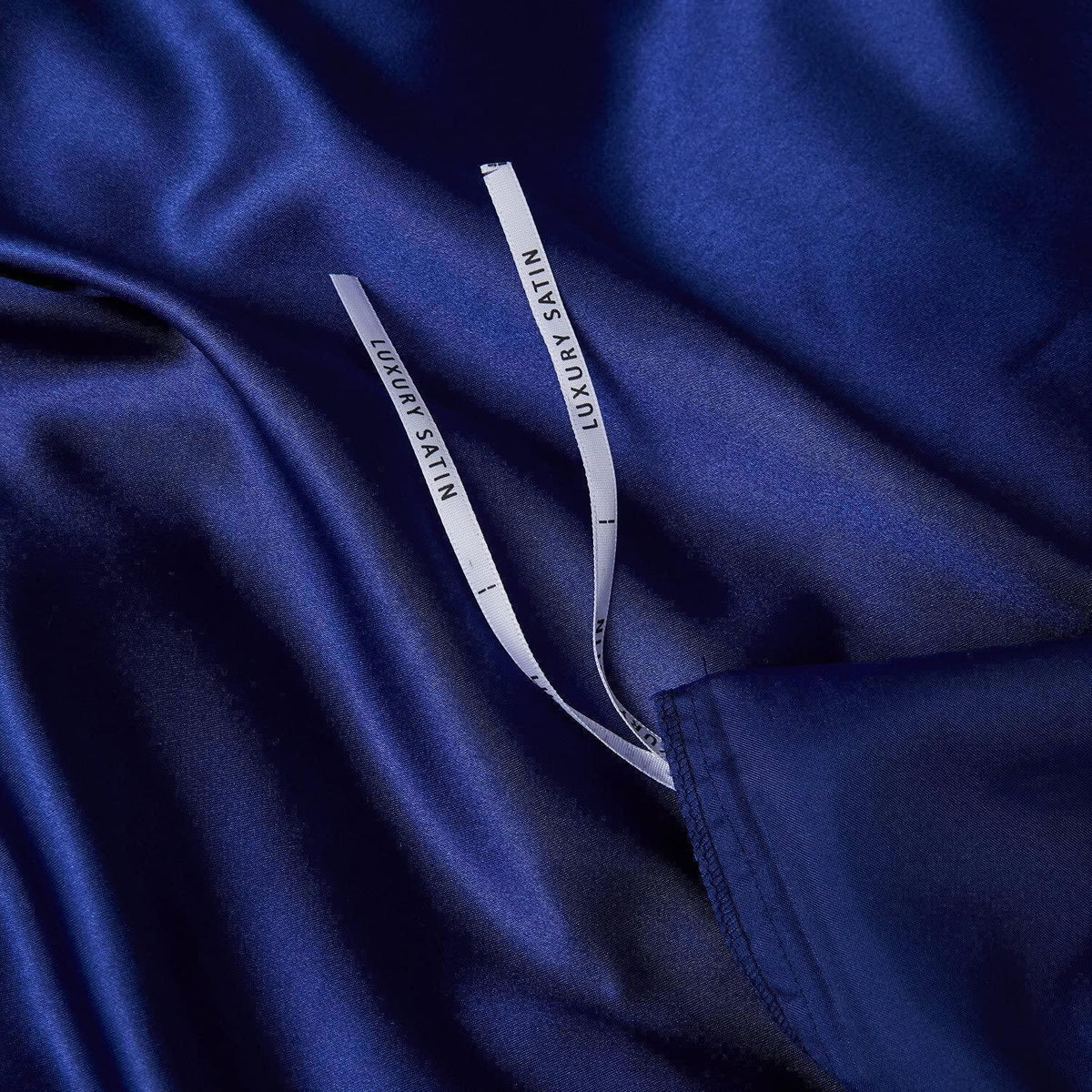 Satin Bettwäsche Set 200x200cm Blau – 3-teilig, Luxus & Weich