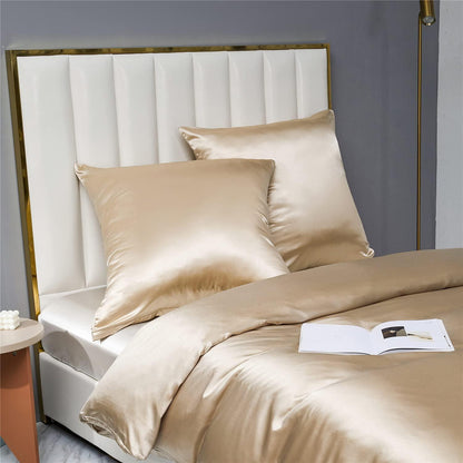 Satin Bettwäsche Set 200x200cm, 3-teilig, Gold, Luxus Gelb