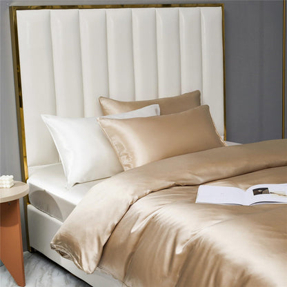 Satin Bettwäsche Set 200x200cm, 3-teilig, Gold, Luxus Gelb