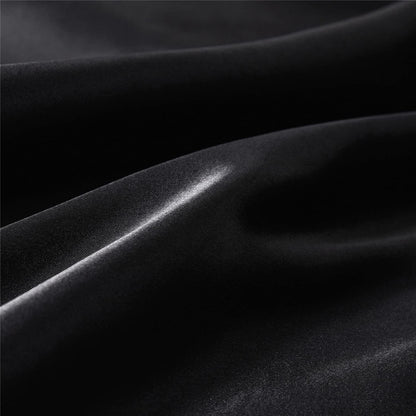 Satin Bettwäsche Set 135x200 cm Schwarz 4-teilig Luxus