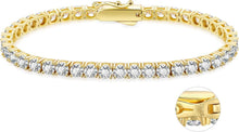 Zirkonia Tennisarmband Silber 925 Kristall Armband 4mm Gold