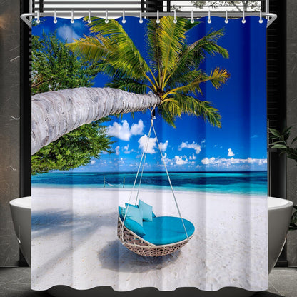 Duschvorhang Strandmuster Antischimmel 150x200cm wasserabweisend