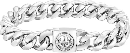 12mm Herren Armband mit Löwe/Totenkopf Verschluss, 18K Gold