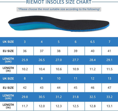 Sport Komfort Einlegesohlen Arch Support Atmungsaktiv Gr.36-47