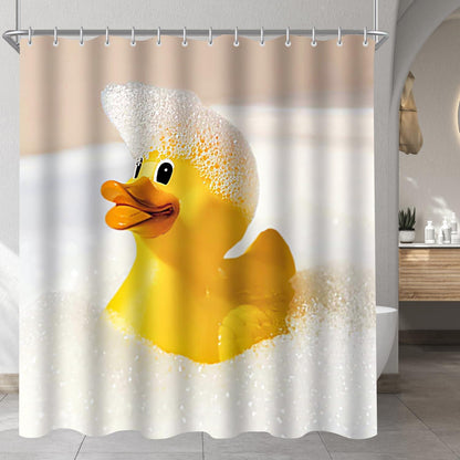 Duschvorhang Gelbe Ente 120x180 cm Antischimmel, Textil, Wasserabweisend