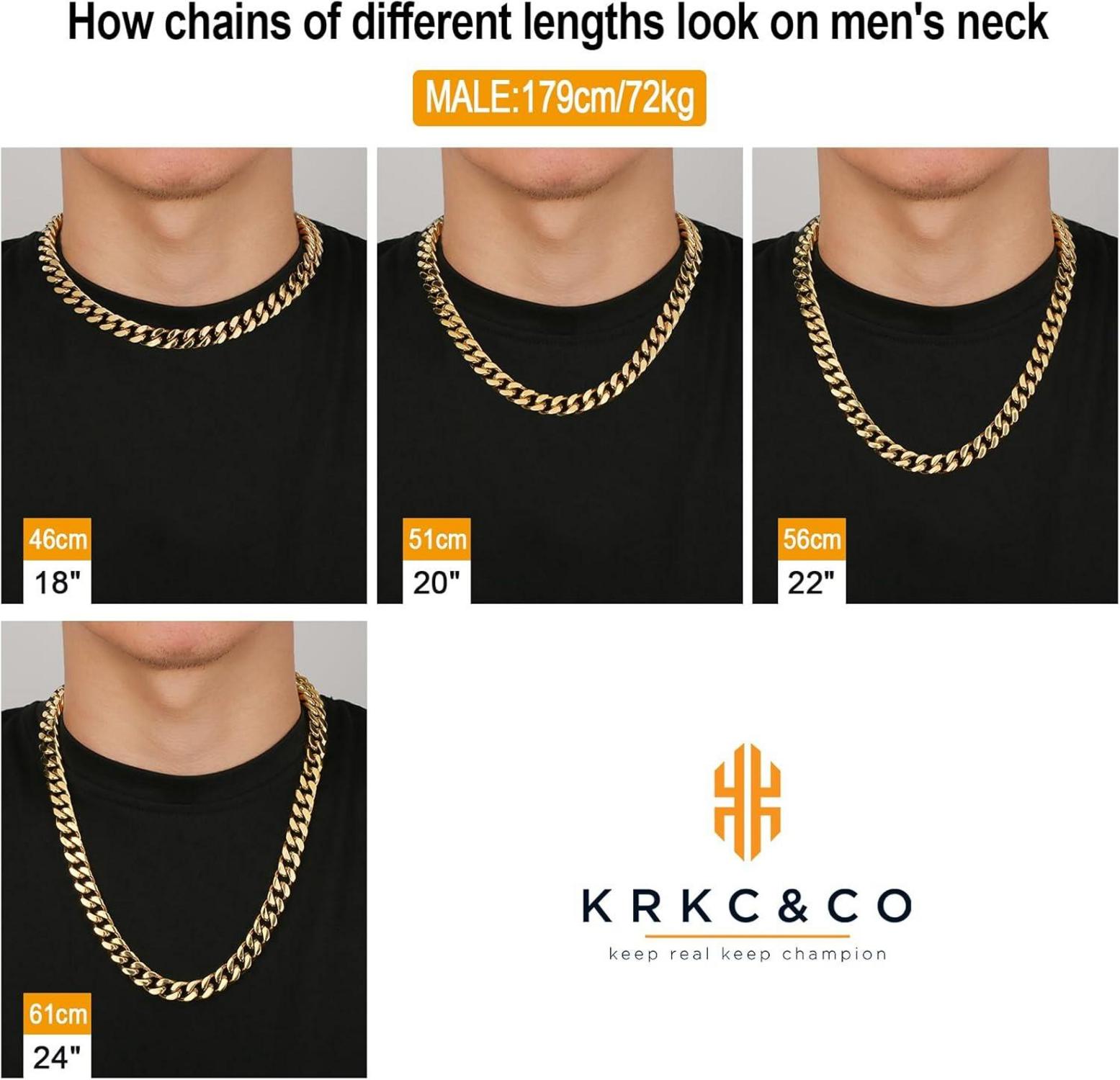Herren Panzerkette 12mm mit Löwe Totenkopf Verschluss 18K Gold plattiert
