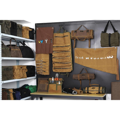 3er-Pack Werkzeugtaschen aus gewachstem Segeltuch, Khaki/Schwarz/Armeegrün
