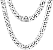 12mm Herren Panzerkette mit Totenkopf-Verschluss, Gold