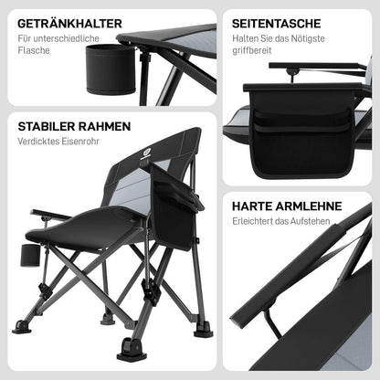 XL Campingstuhl faltbar 230kg belastbar mit Getränkehalter
