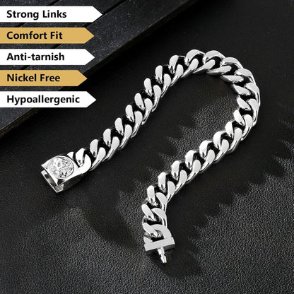 Gold beschichtetes 12mm Herren Armband mit Totenkopf-Verschluss