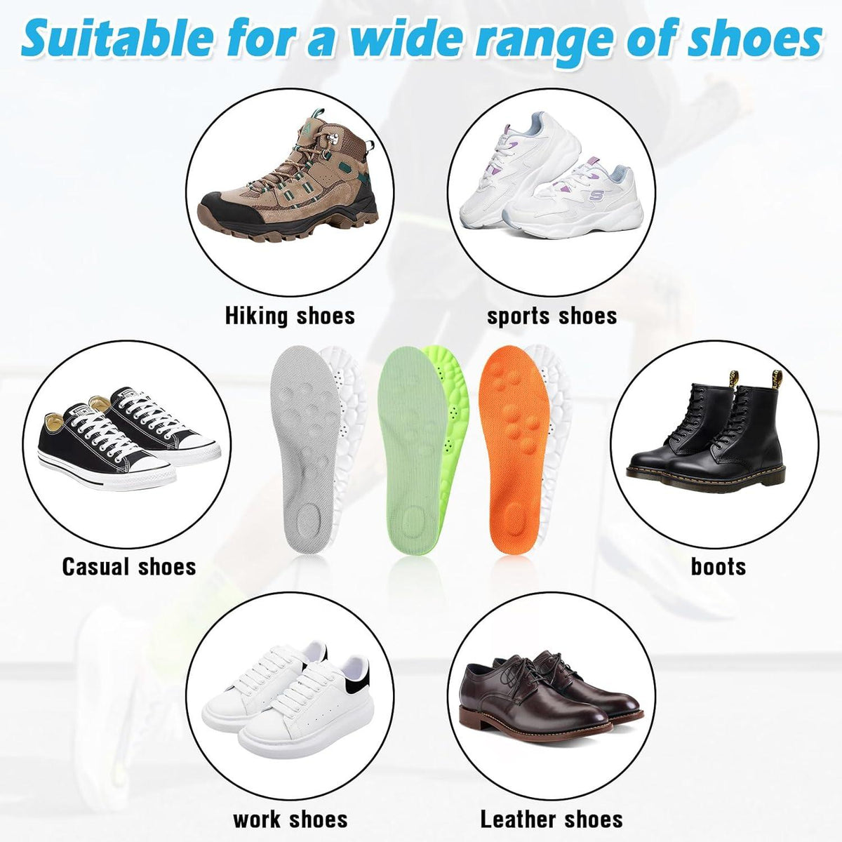 Memory Foam Einlegesohlen 3 Paar Herren Damen Schuhe Fersensporn
