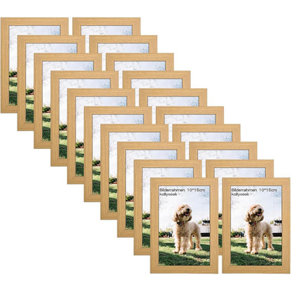 Kollyseek 20er Set Bilderrahmen 10x15 cm MDF Holz Acrylglas