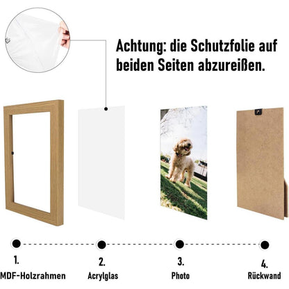 Kollyseek 20er Set Bilderrahmen 10x15 cm MDF Holz Acrylglas