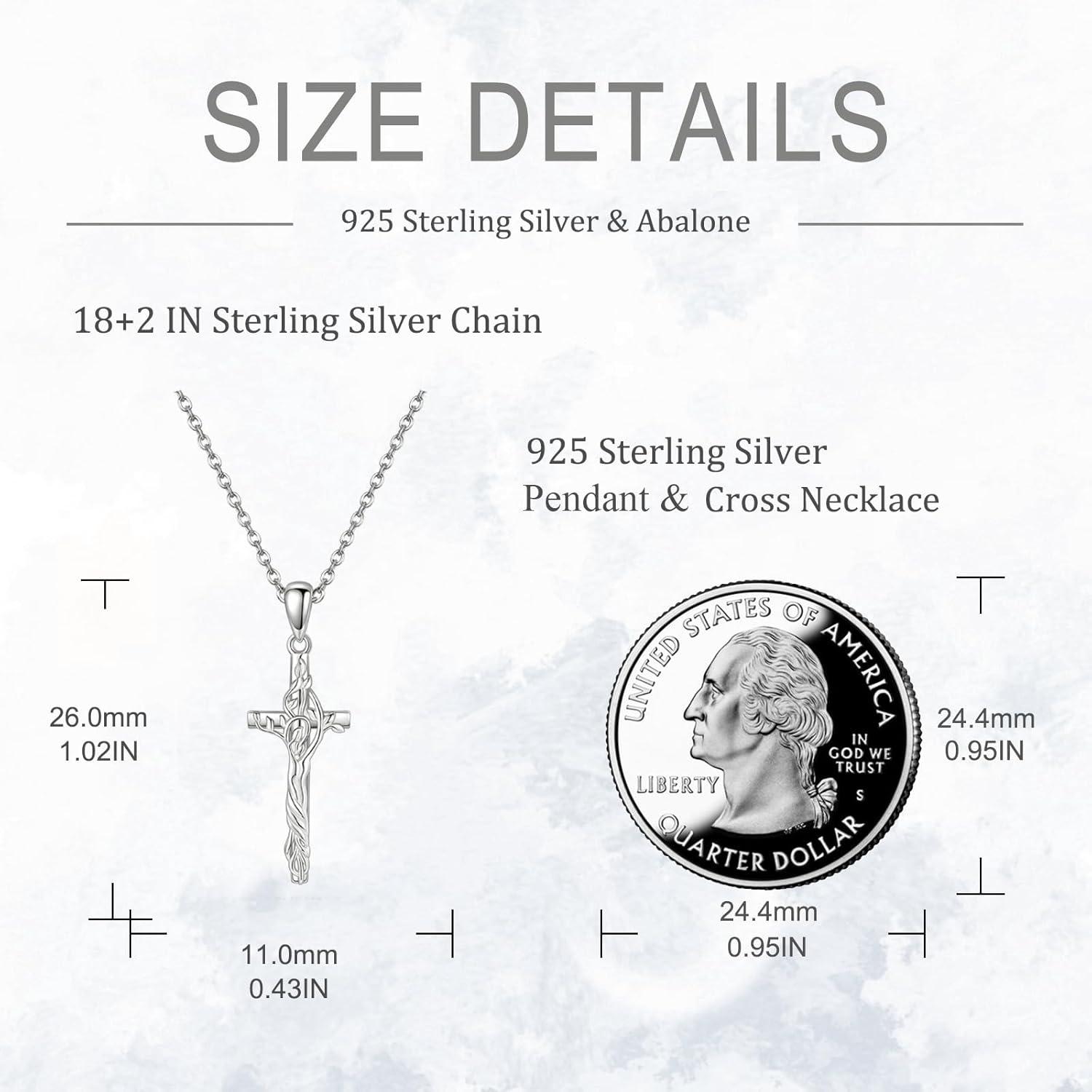 Kreuz Halskette Sterling Silber Baum des Lebens Anhänger 925