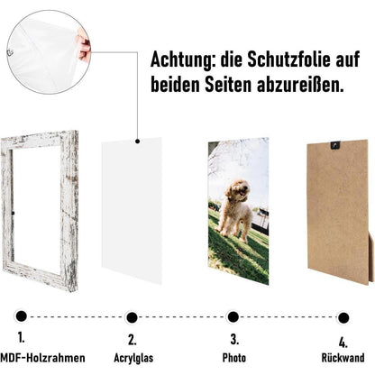 20er Set Bilderrahmen 13x18 cm Weiß MDF Acrylglas Hochwertig