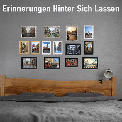 20er Set Bilderrahmen 13x18 cm Weiß MDF Acrylglas Hochwertig