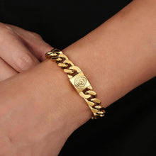 Goldbeschichtetes Cuban Armband für Männer 12mm Leo