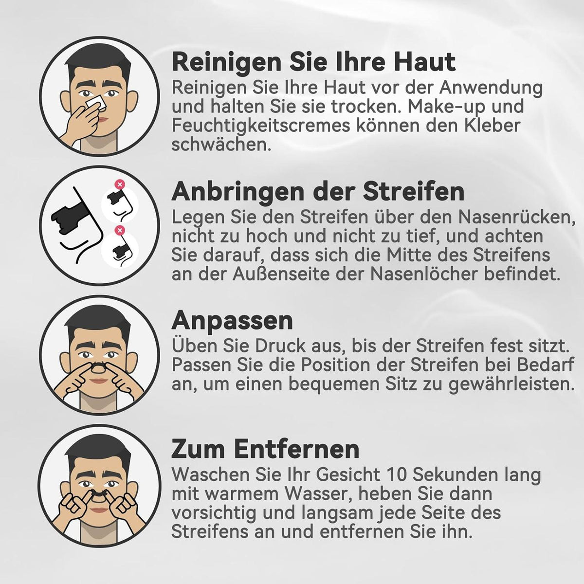 Nasenpflaster 50 Stück Anti Schnarch Nasenstreifen - Nasenstreifen für ruhige
