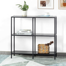 Metall Konsolentisch 3 Ablageflächen Moderner Stil Schwarz 80x25x75cm